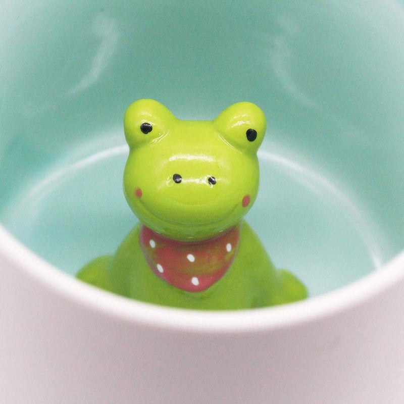 luckyse Frog Inside Coffee Mug Porcelain Figurine Mug 3D Ceramic Mugs - 13 OZ - Image 2
